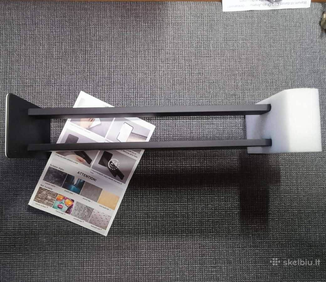 Klijuojamas rankšluosčių laikiklis - 40 cm juodas - nuotraukos Nr. 4