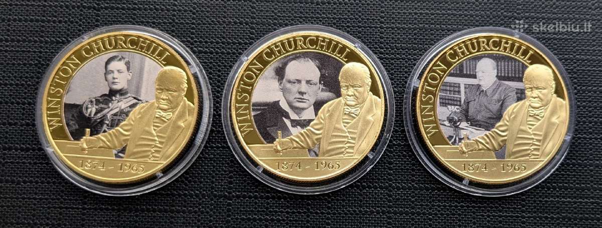 Gibraltaras, 2 pounds ir 1 crown (W. Churchill) - nuotraukos Nr. 3