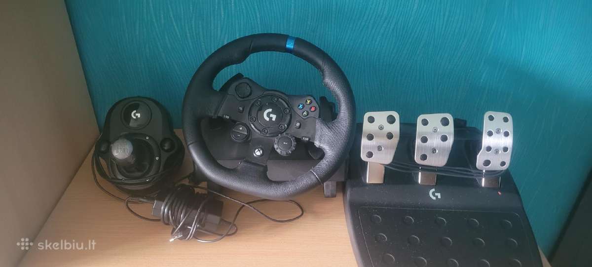 Logitech G923 Trueforce vairas, pedalai ir pavarų