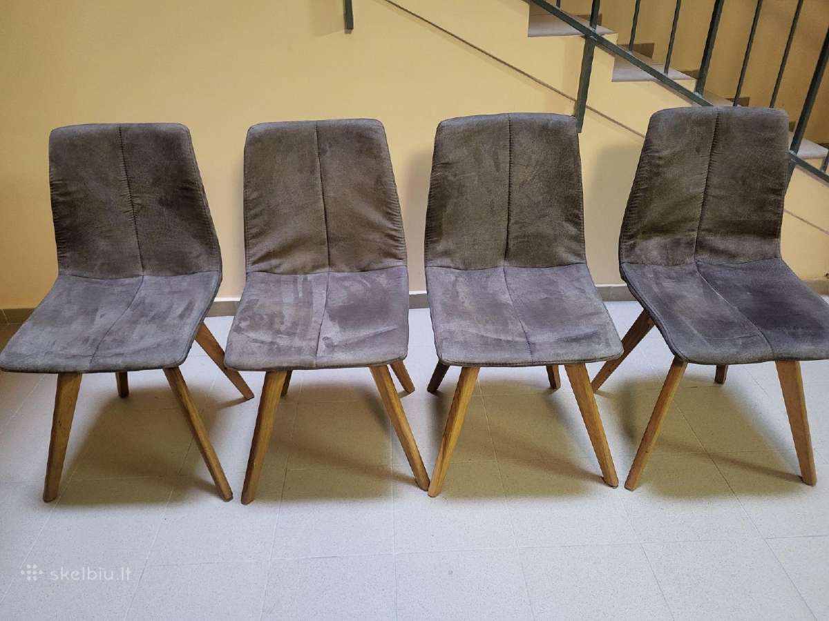 Modernios kėdės su medinėmis kojomis (4vnt.)