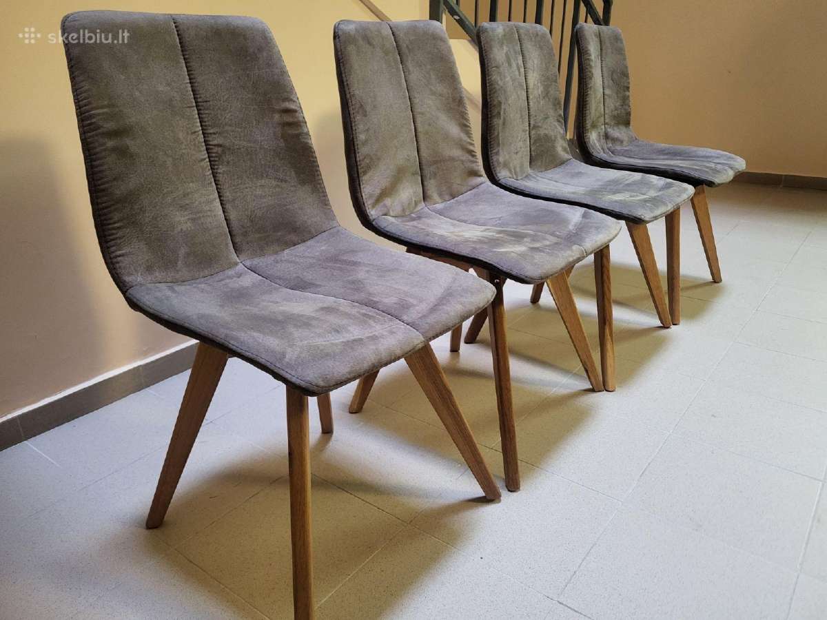 Modernios kėdės su medinėmis kojomis (4vnt.) - nuotraukos Nr. 2