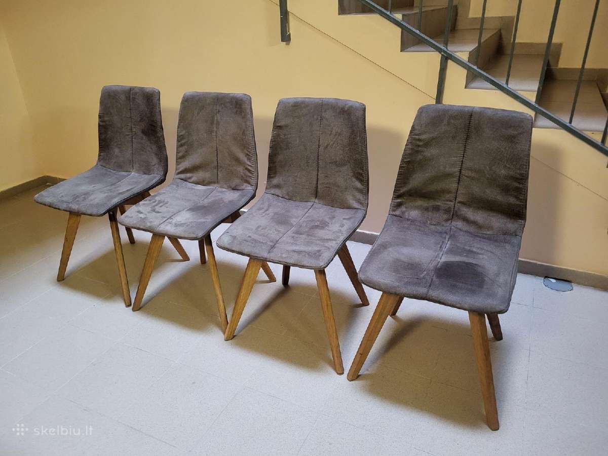 Modernios kėdės su medinėmis kojomis (4vnt.) - nuotraukos Nr. 3