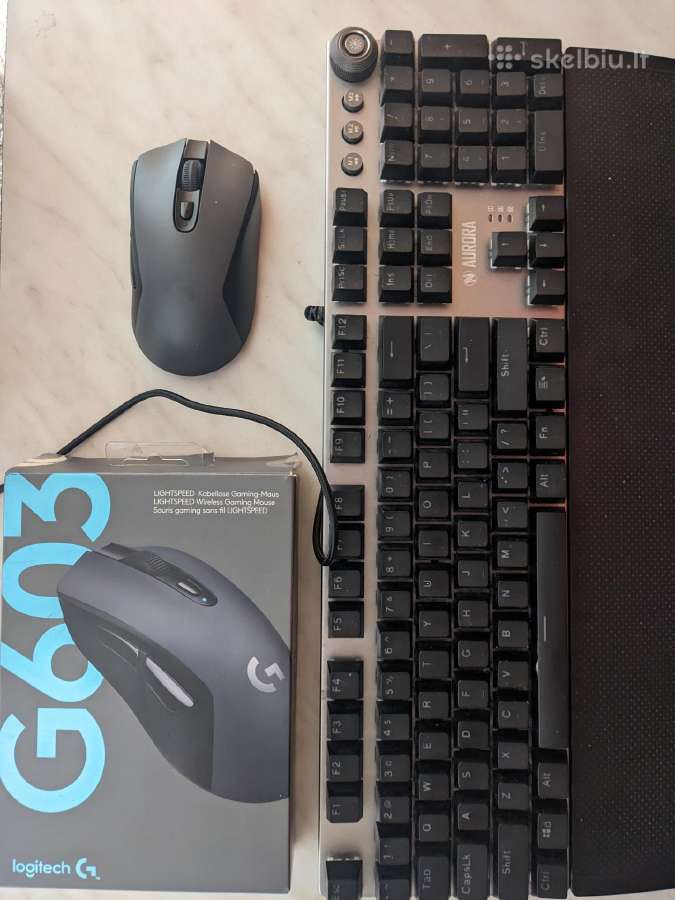 Rgb gaming klaviatūra + logitech gaming pelė