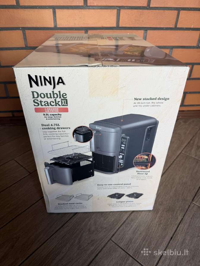 Karšto oro gruzdintuvė Ninja Double Stack XL, 9,5l - nuotraukos Nr. 2