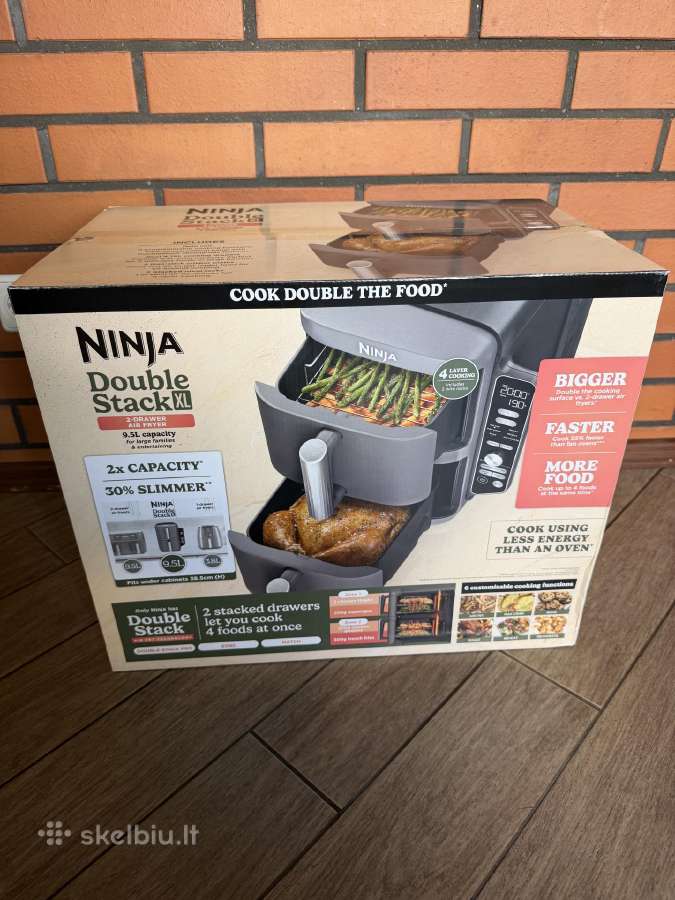 Karšto oro gruzdintuvė Ninja Double Stack XL, 9,5l - nuotraukos Nr. 3