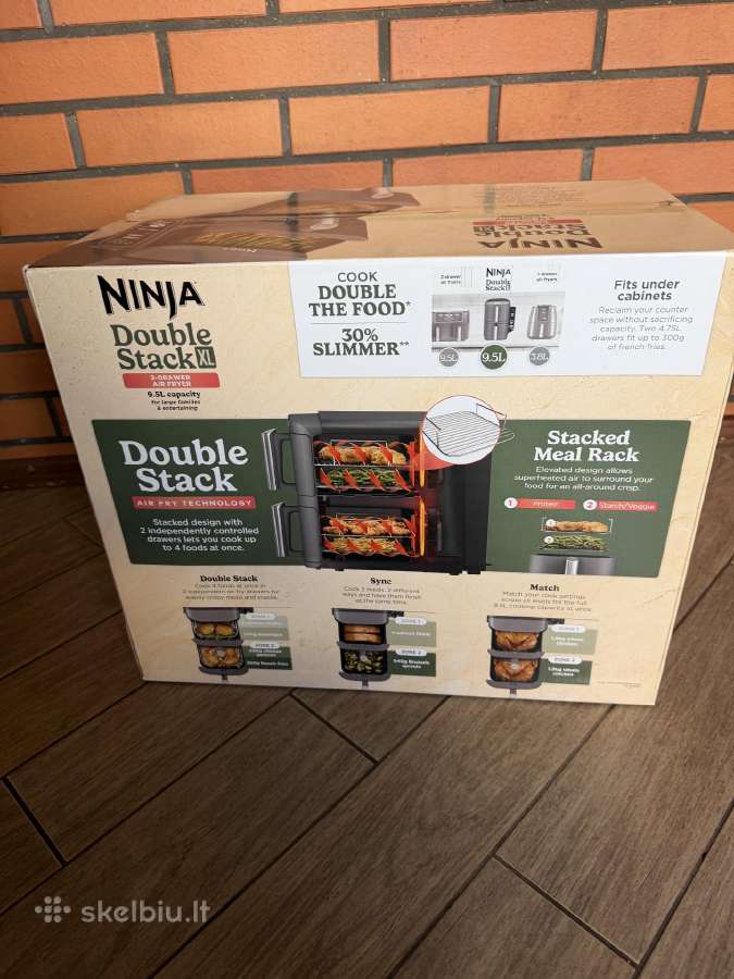 Karšto oro gruzdintuvė Ninja Double Stack XL, 9,5l - nuotraukos Nr. 4