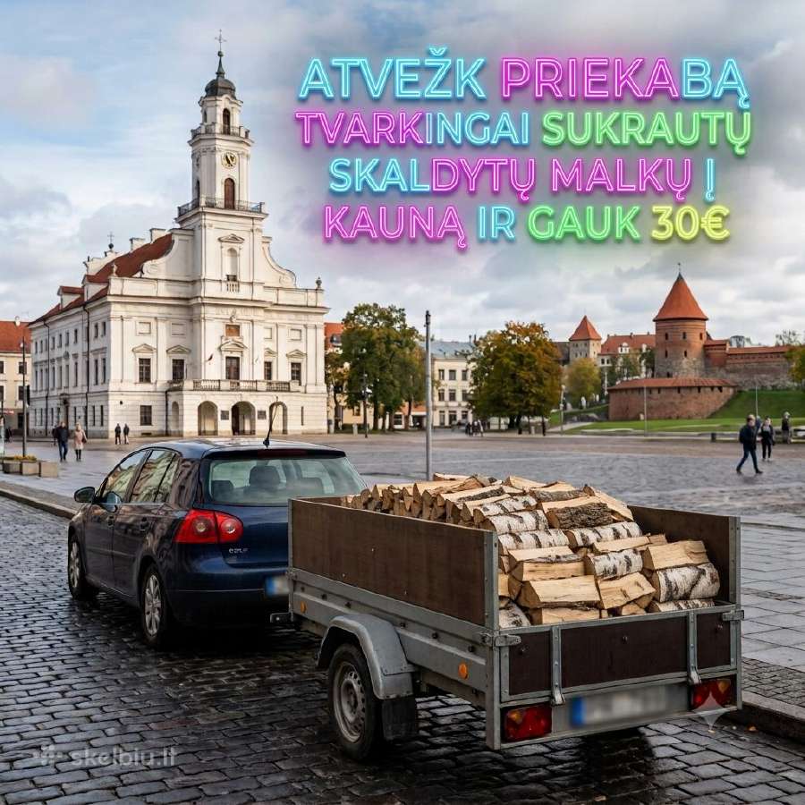 Perku priekabą malkų. Moku iki 30€