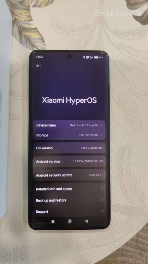 Redmi Note 13 Pro+ 5G, 8gb RAM, 256gb Rom