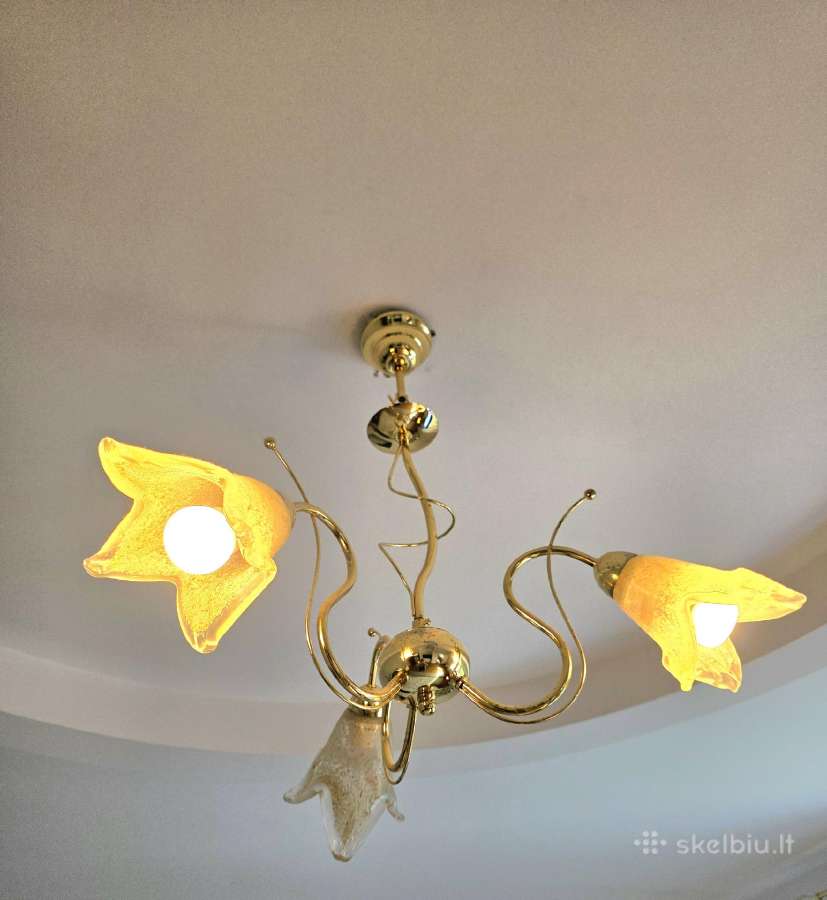 Vintažinis itališkas šviestuvas/„murano"gaubtais
