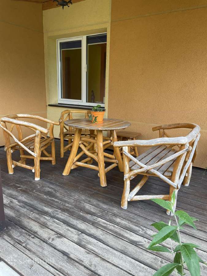 Rąstinis lauko / terasos baldų komplektas (5 dalys - nuotraukos Nr. 2