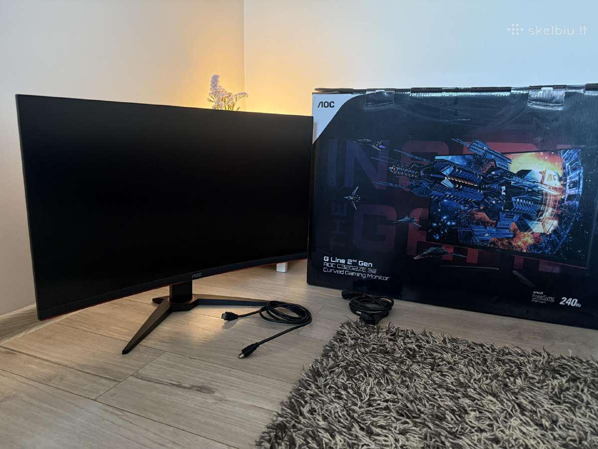 Parduodamas Aoc C32g2ze/bk žaidimų monitorius.