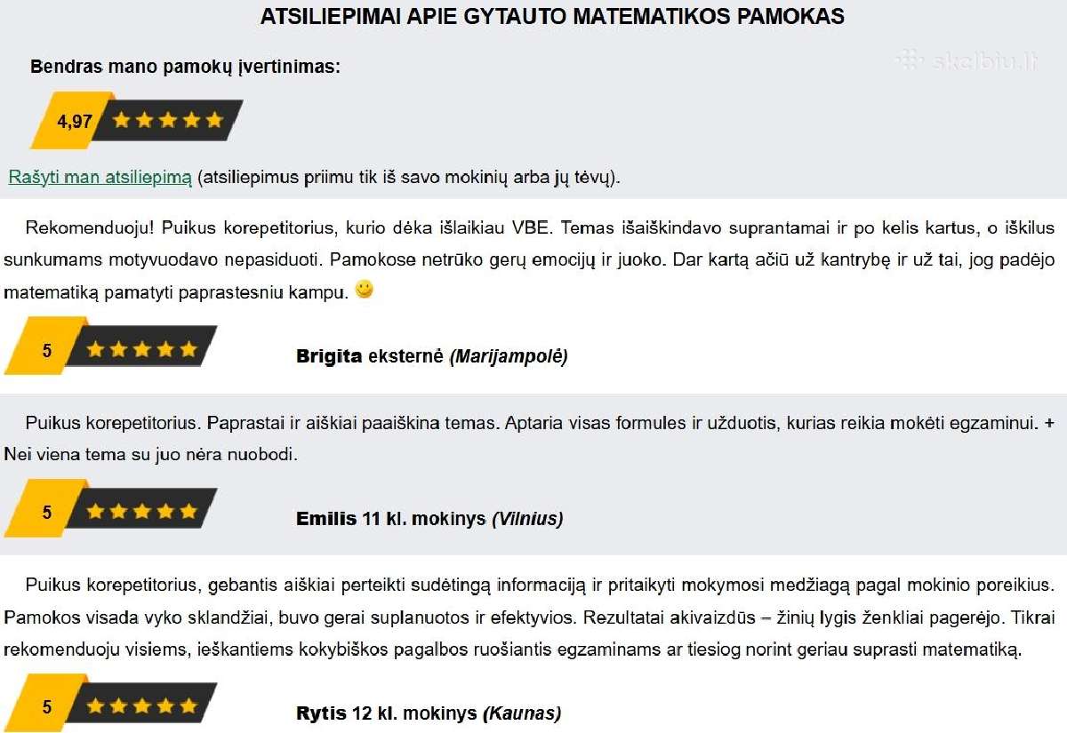 Matematikos korepetitorius 5-12 kl., eksternams - nuotraukos Nr. 3