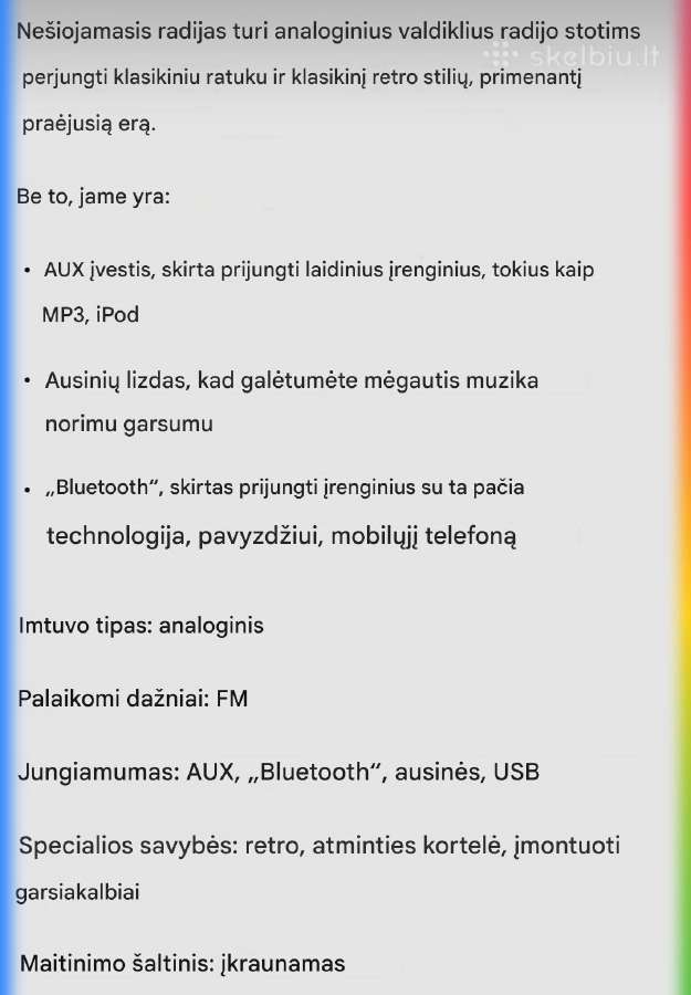 Retro stiliaus radijo imtuvas ir grotuvas - nuotraukos Nr. 4