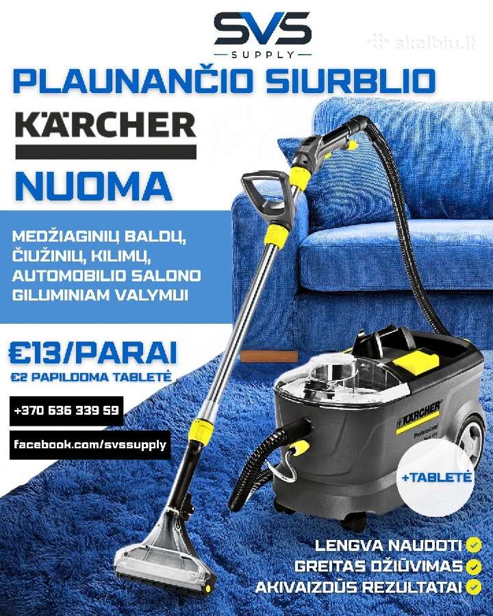 Plaunamo siurblio nuoma Klaipėdoje