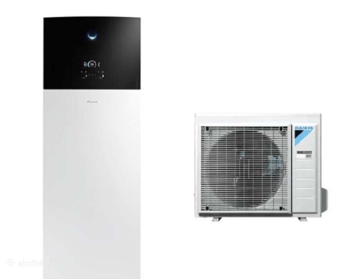 Daikin oras-vanduo 7,74 kw, su 185l talpa.