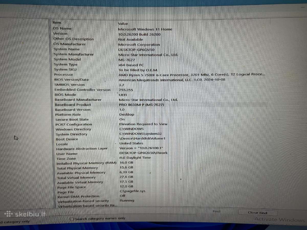 Parduodamas Gaming pc su 240hz Aoc monitoriumi - nuotraukos Nr. 3