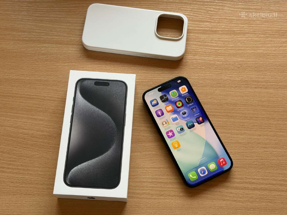 Apple iPhone 15 pro 256gb juodas lyg naujas!