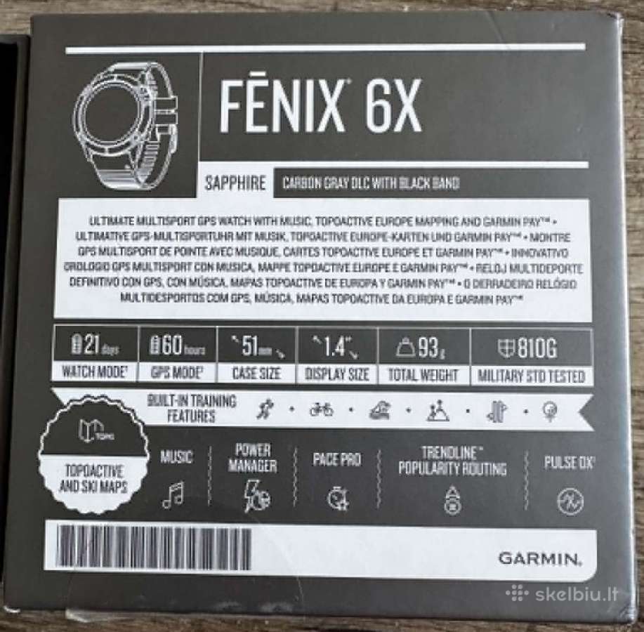 Parduodamas galingas Garmin Fenix 6x Sapphire! - nuotraukos Nr. 7