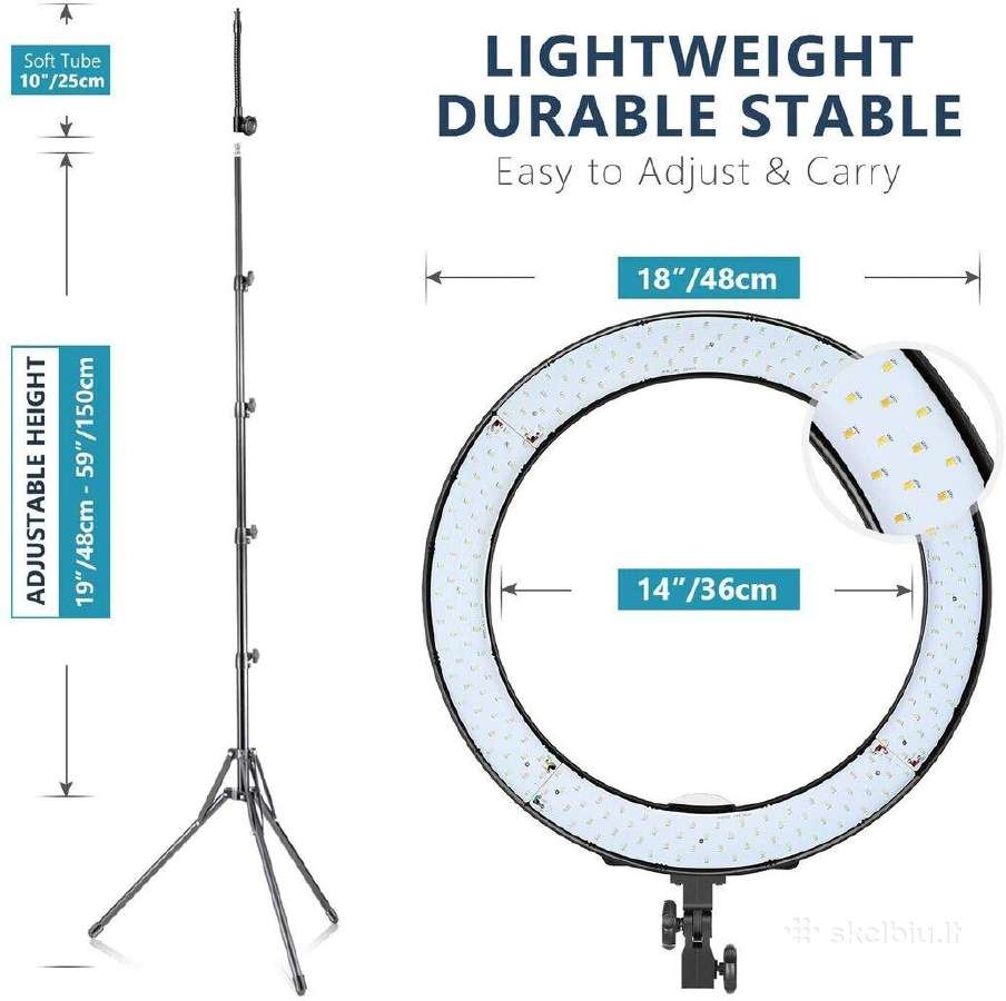 Apšvietimas Neewer Ring light + remote - nuotraukos Nr. 8