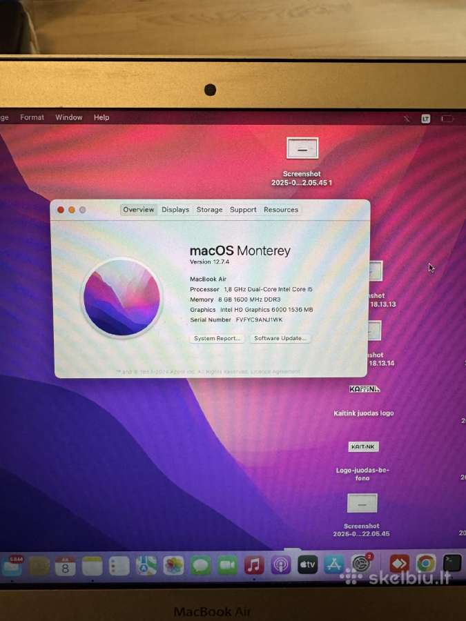 MacBook air 13 (2017) Intel core i5 8gb - nuotraukos Nr. 3