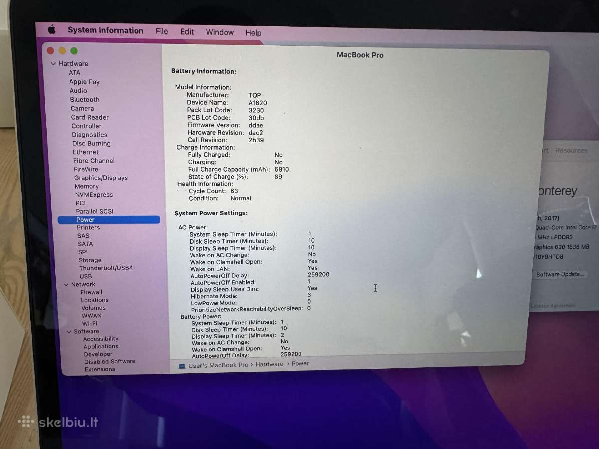 MacBook Pro 15 TB 2017 Quad-core I7 16/512gb - nuotraukos Nr. 11