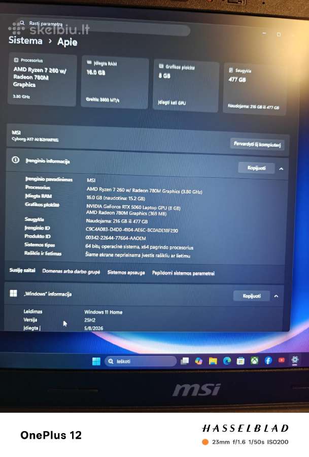 Msi cyborg b2hw 17.3 - nuotraukos Nr. 4