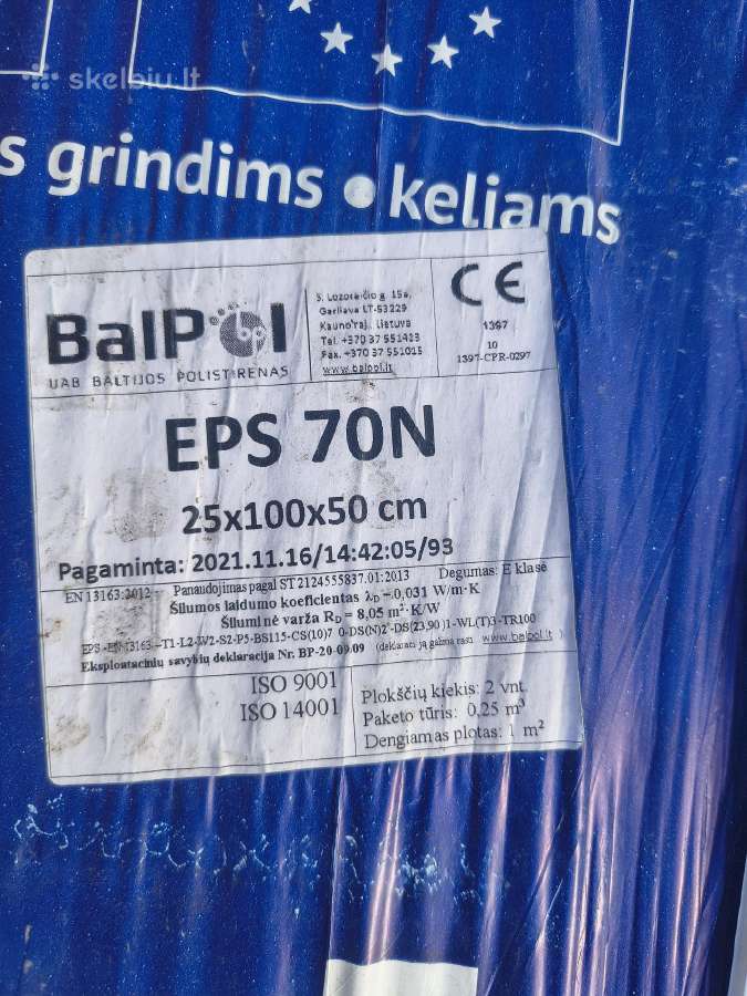 Polistirenas Baltpol Eps70 polisterolis
