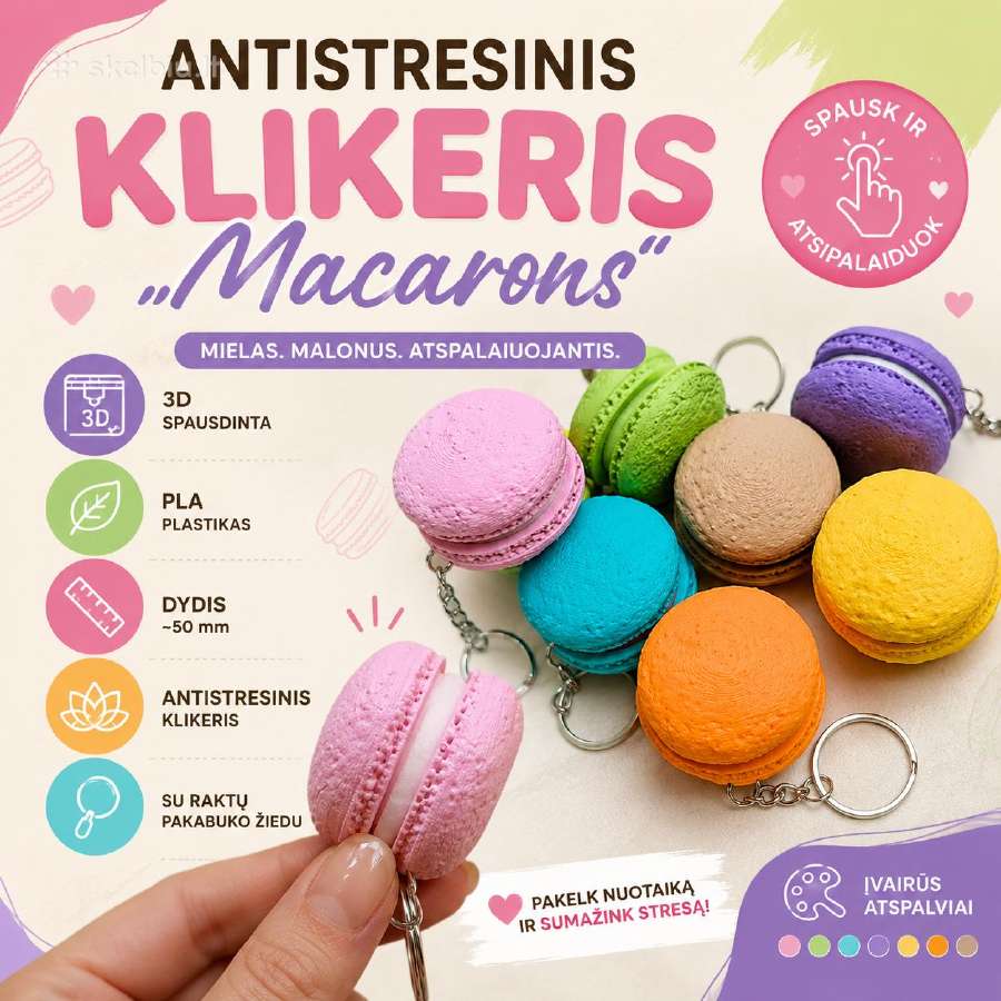 Antistresinis klikeris pakabukas "Macarons"