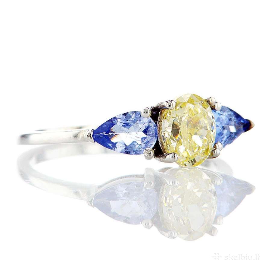 Žiedas su briliantu ir tanzanitais (1,87ct) - nuotraukos Nr. 6