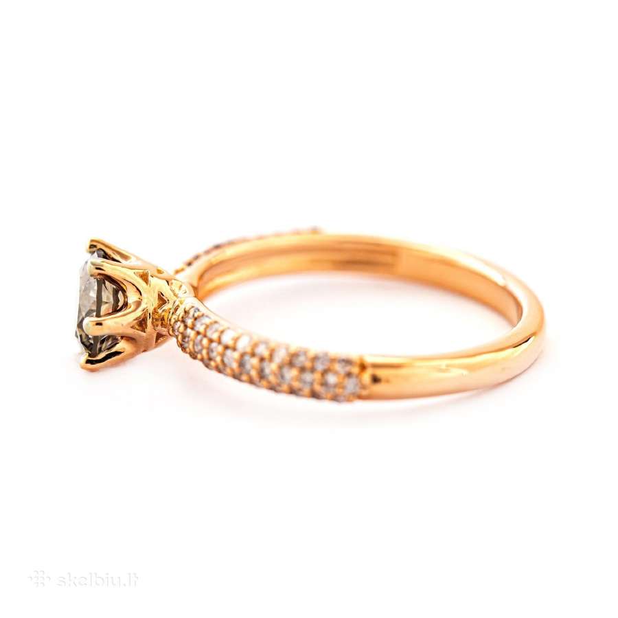 Aukso žiedas su briliantais (1,1ct) - nuotraukos Nr. 4