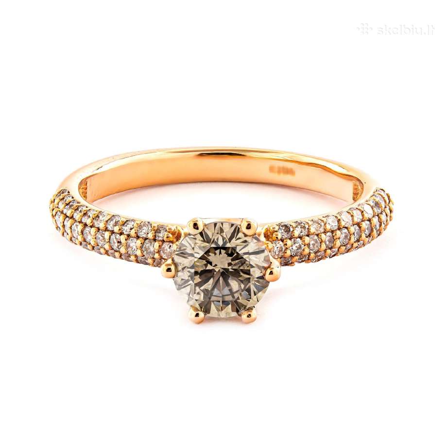Aukso žiedas su briliantais (1,1ct) - nuotraukos Nr. 5