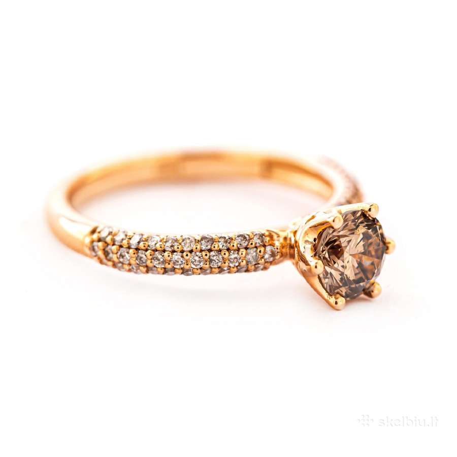 Aukso žiedas su briliantais (1,1ct) - nuotraukos Nr. 6