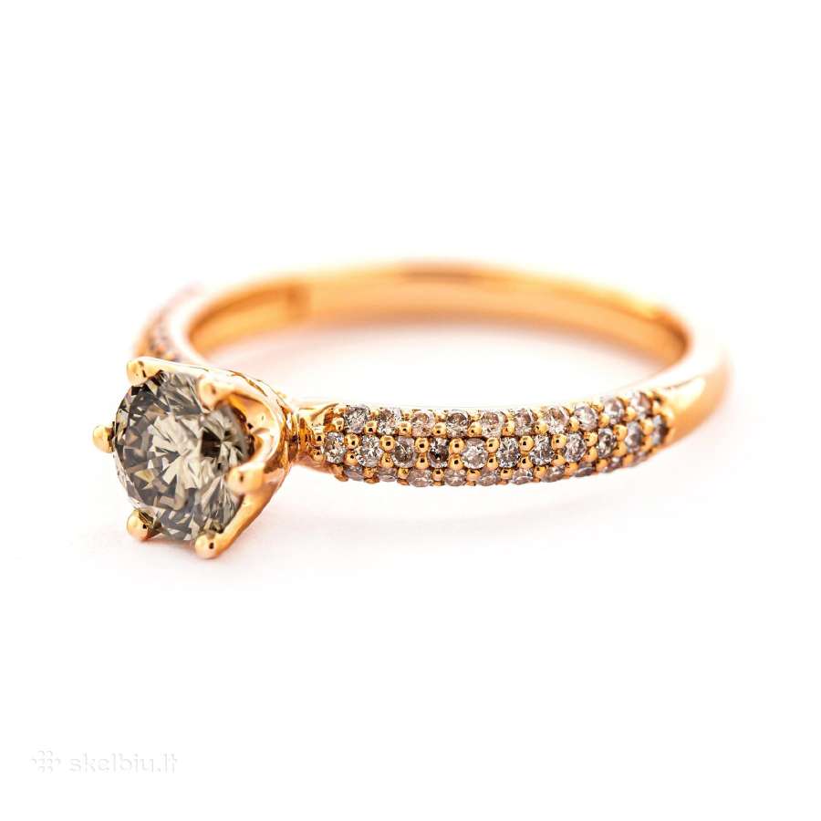 Aukso žiedas su briliantais (1,1ct) - nuotraukos Nr. 7