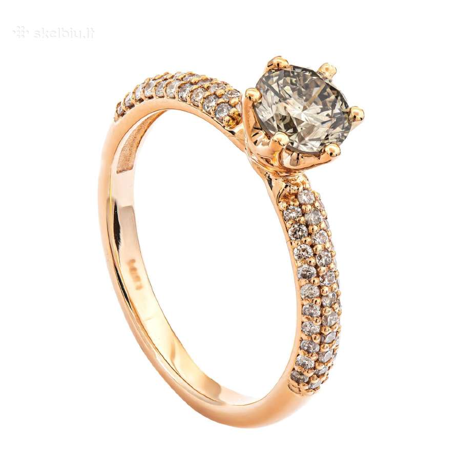 Aukso žiedas su briliantais (1,1ct) - nuotraukos Nr. 2