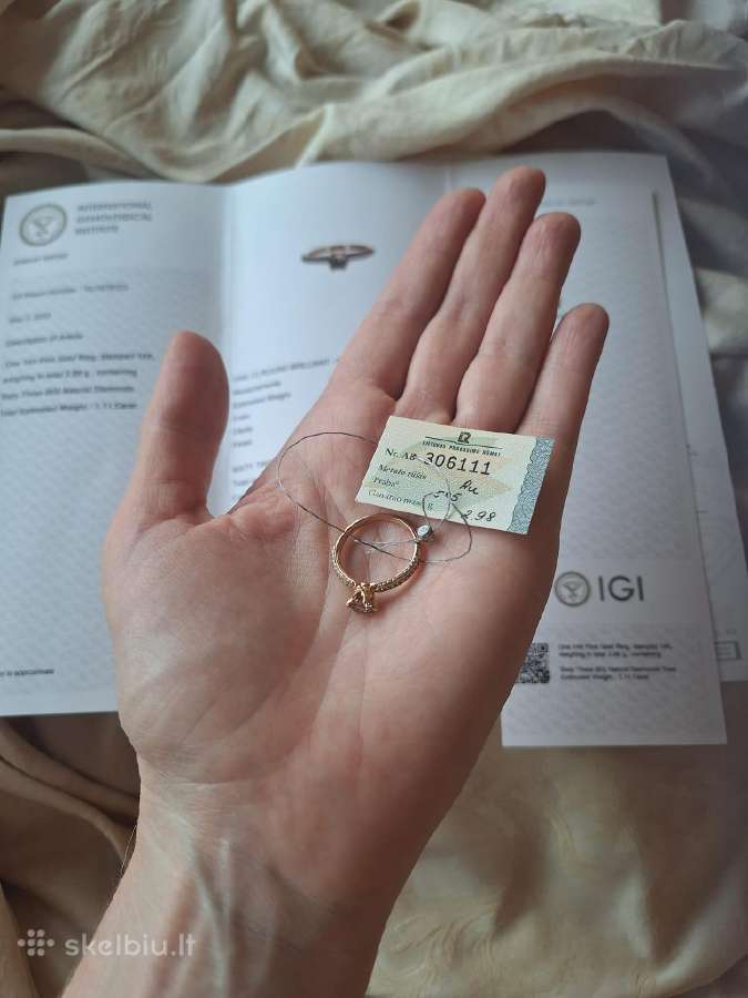 Aukso žiedas su briliantais (1,1ct) - nuotraukos Nr. 17