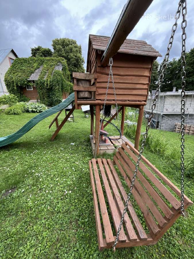 Vaikiškas medinis namelis / sūpynės / čiuožykla - nuotraukos Nr. 2