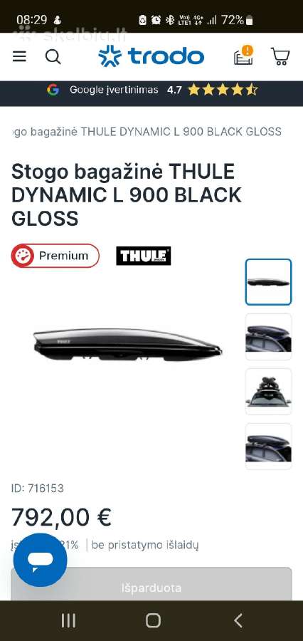 Thule dynamic 900 stogo bagažinė