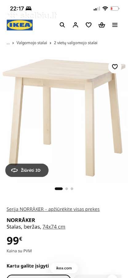 Medinis stalas Ikea Norraker - nuotraukos Nr. 4