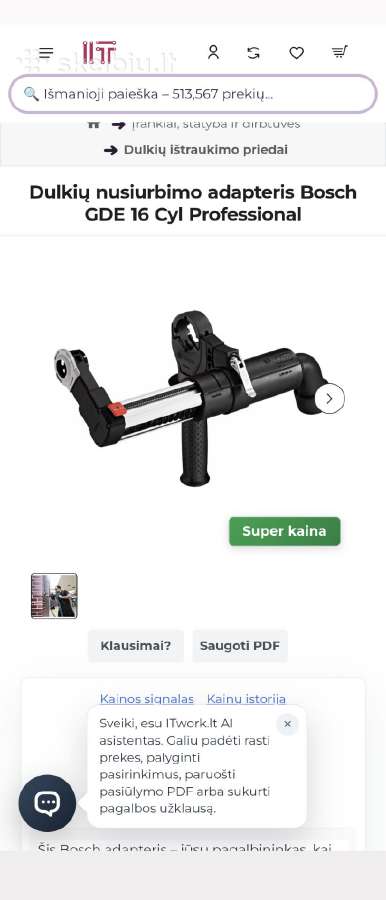 Ieškau Bosch dulkiu surinkimo adapteris