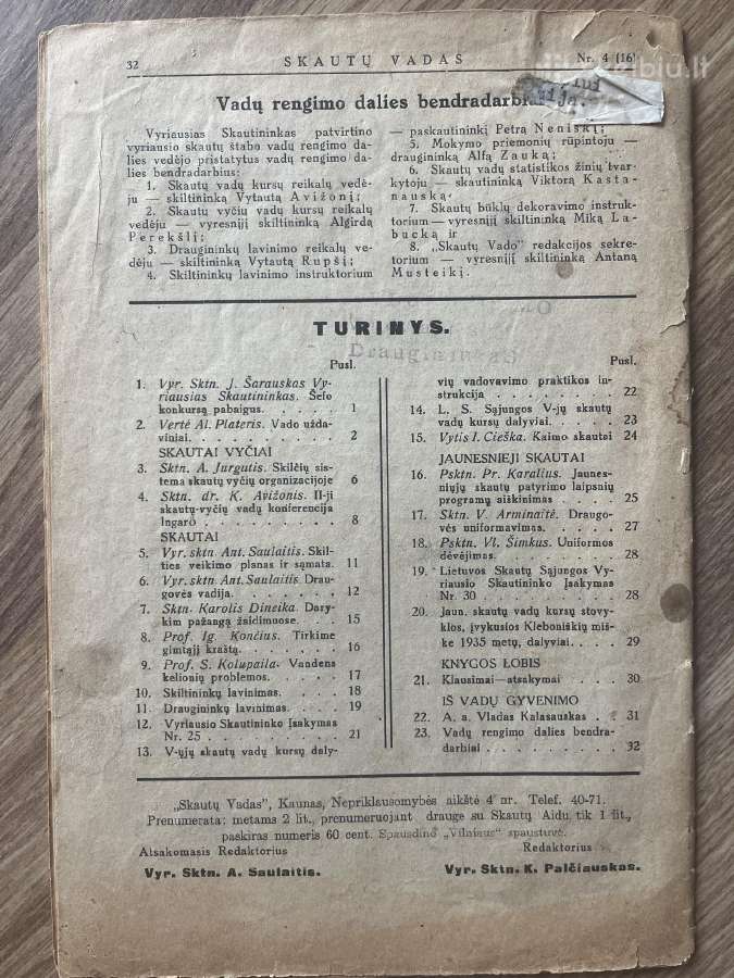 „Skautų Vadas“ 1935 m. - nuotraukos Nr. 2