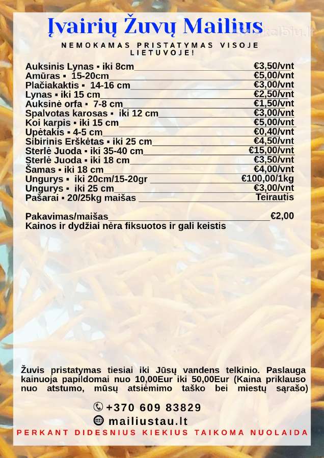 Mailius, įžuvinimas, žuvų įžuvinimui - nuotraukos Nr. 2