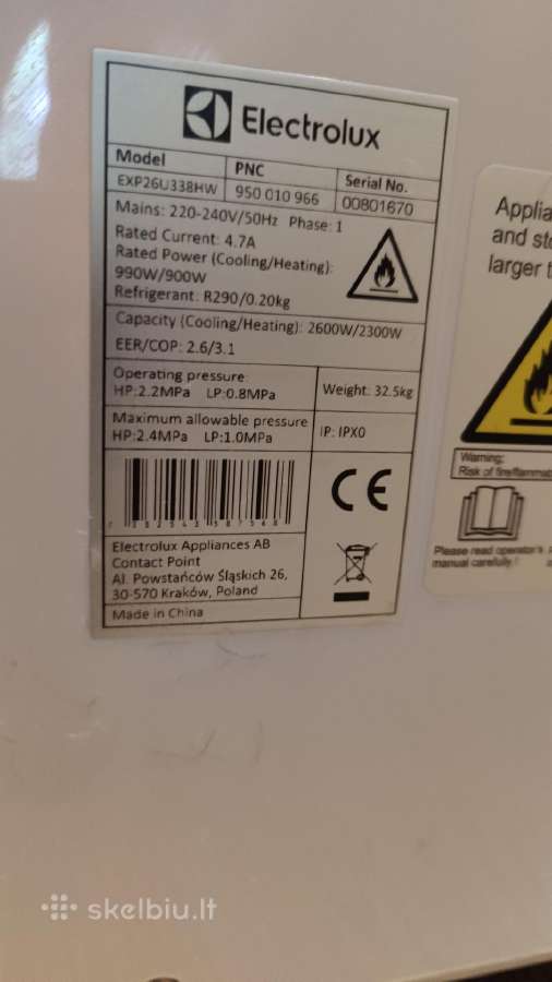 Electrolux Exp26u338hw kondicionierius - nuotraukos Nr. 10