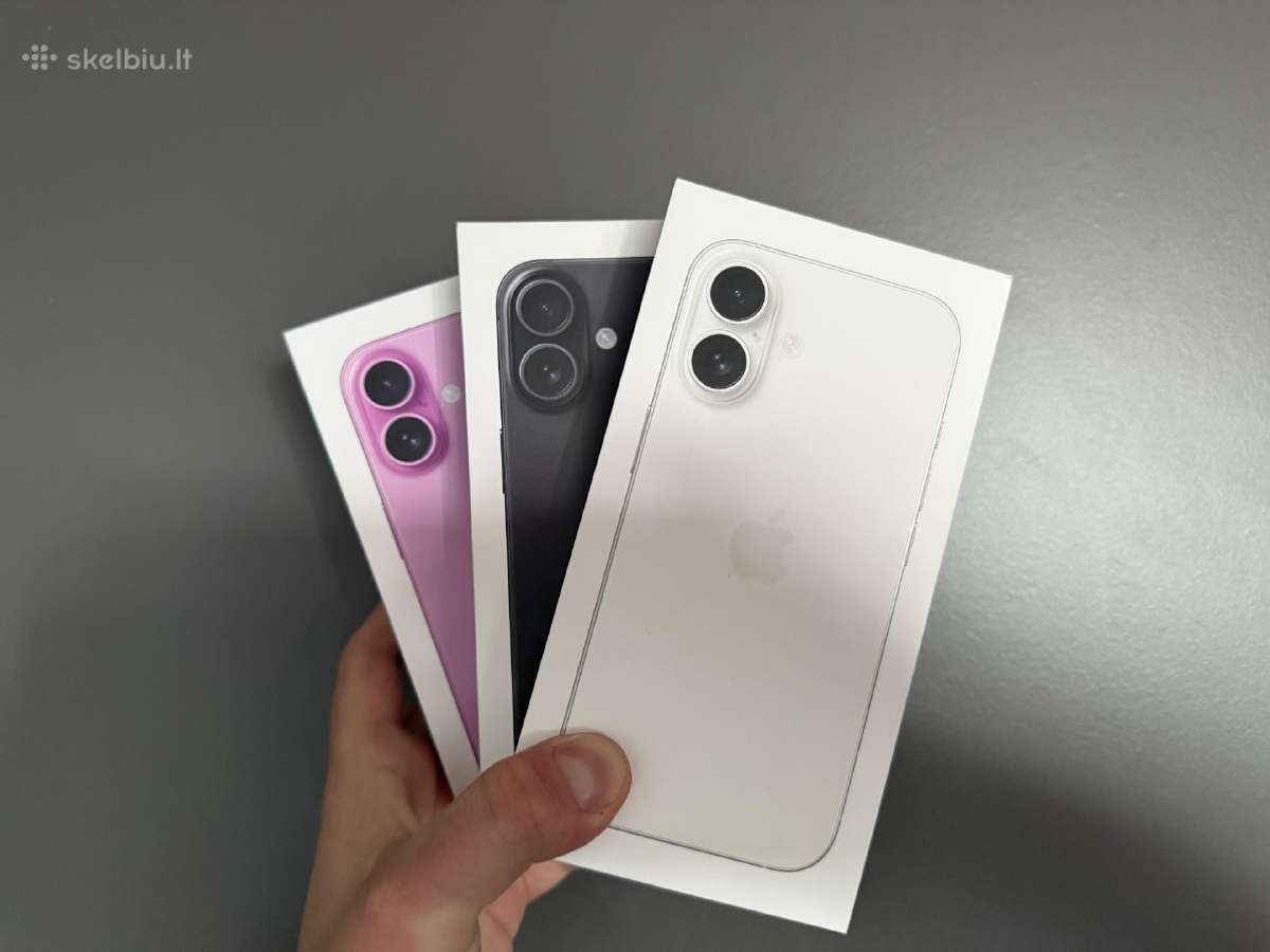 Nauji iPhone 16 128gb pink, white ir black spalvu