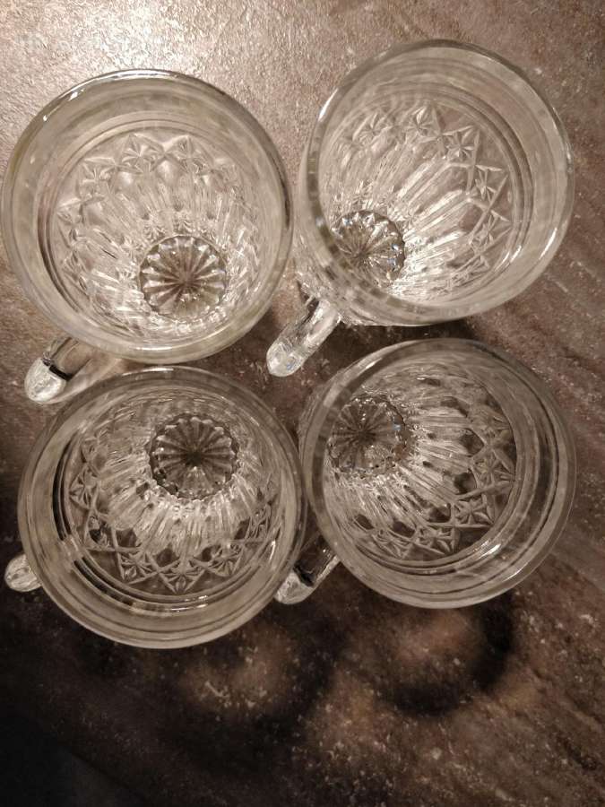 Krikštoliniai bokalai su rankenėle 4 vnt - nuotraukos Nr. 5