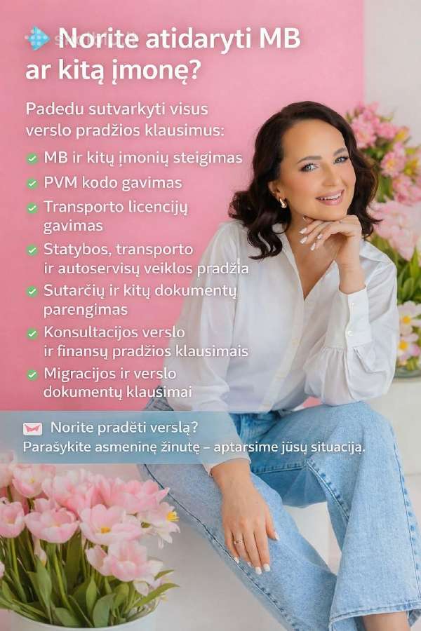 MB steigimas ir buhalterija nuo 100 €!