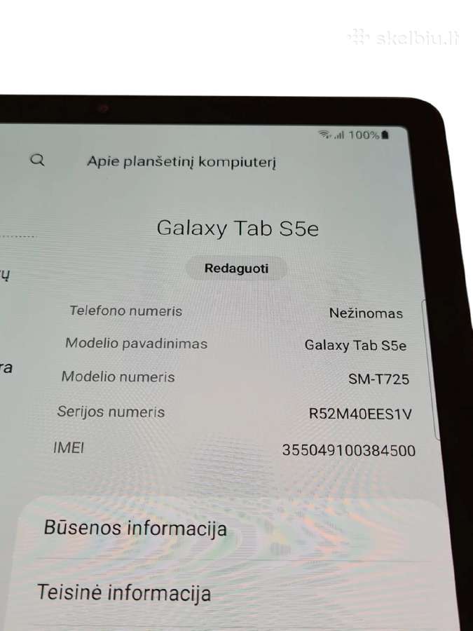 Samsung Galaxy Tab S5e 4/64gb +Sim + 3mėn. garanti - nuotraukos Nr. 4