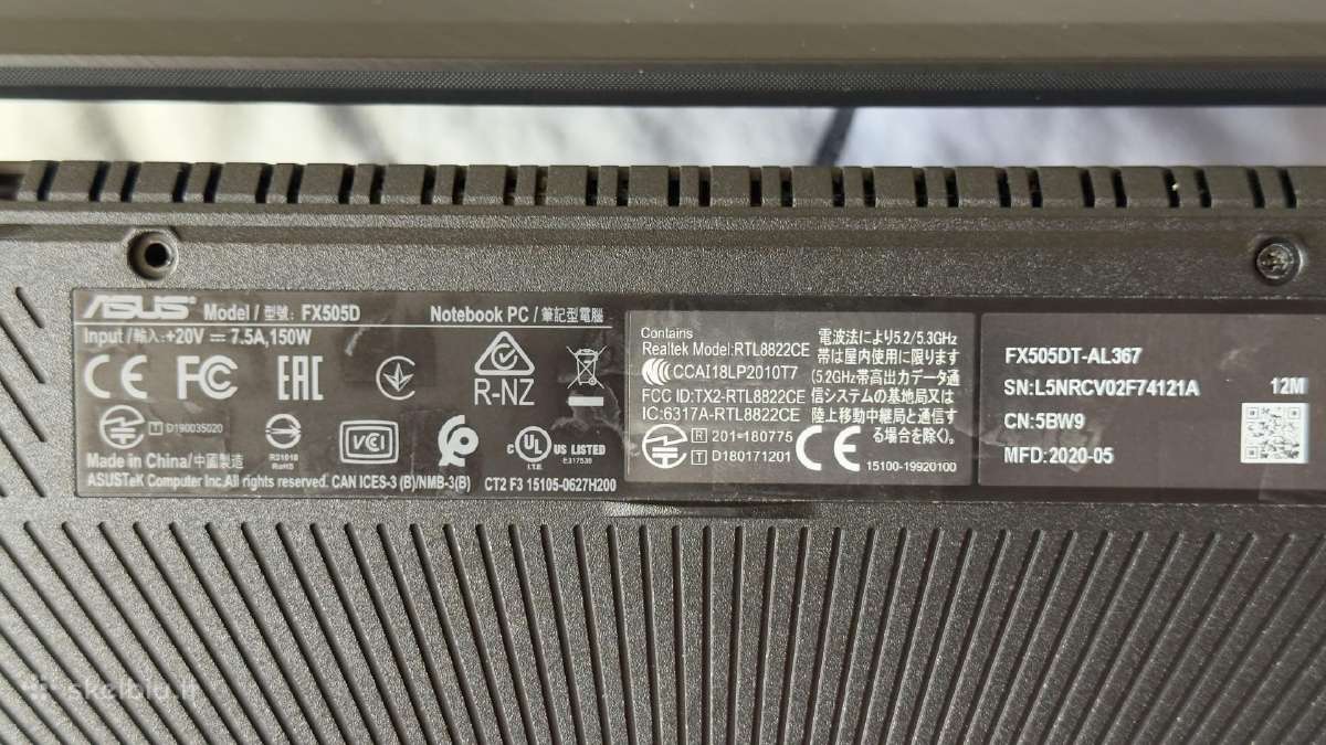 Asus Tuf Fx505d - nuotraukos Nr. 5