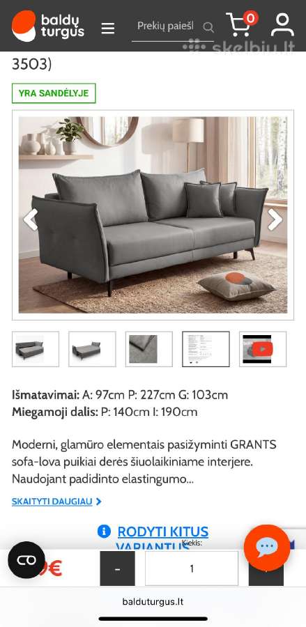 Sofa lova Grants-3v - nuotraukos Nr. 5