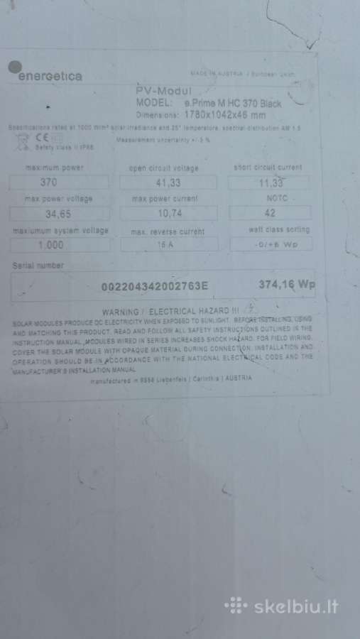 Saulės moduliai 36eur/vnt
