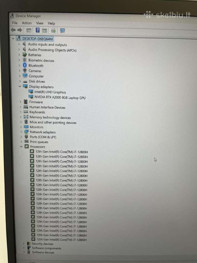 Lenovo Thinkpad P1 Gen5 i7-12800h 512gb SSD 16gb - nuotraukos Nr. 7